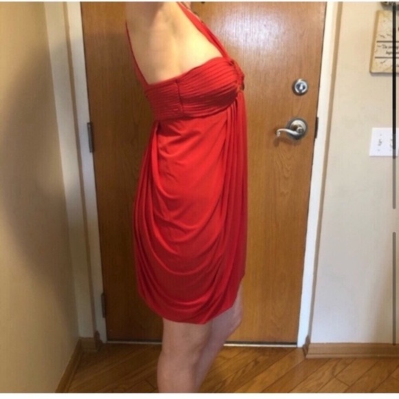 BCBGMaxAzria coral cut out bling sleeveless dress Sz S EUC - Picture 5 of 15